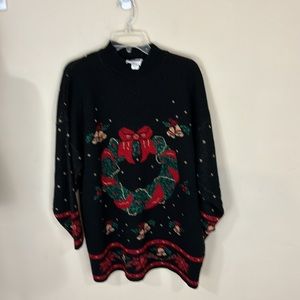 Mathias Black Holiday Christmas Sweater Made in USA Size 1X